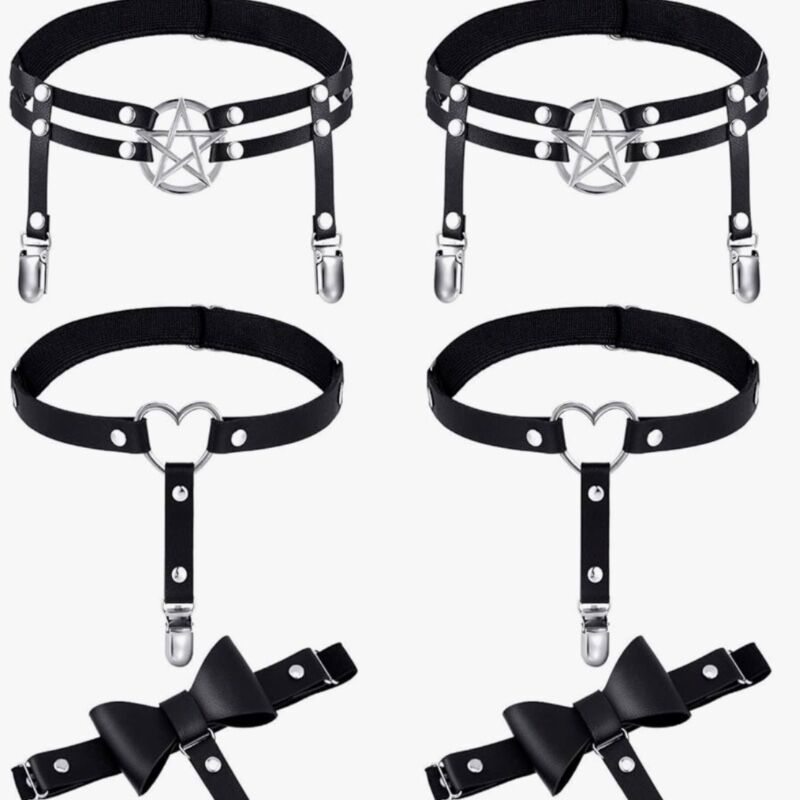 6 Piece Thigh High Garter Belts