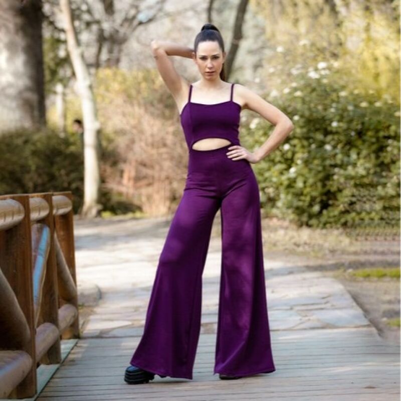 Plum Wide leg romper. festival floor jumpsuit. Gothic jumpsuit. Long overall. Bohemian jumpsuit.