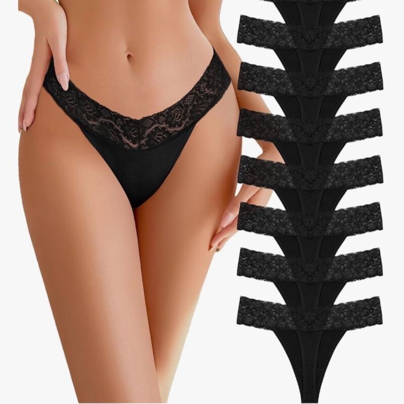 Cotton Lace Thongs